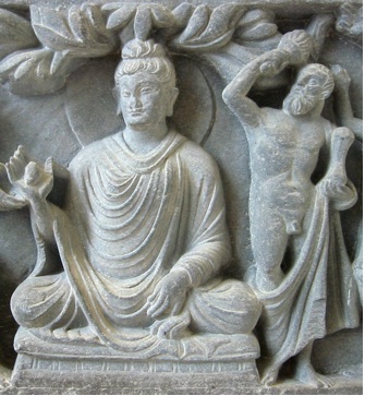 Buddha with Vajrapani as Hercules