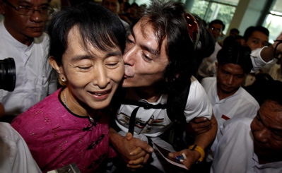 Kim Aris and his mother, Aung San Su Kyi